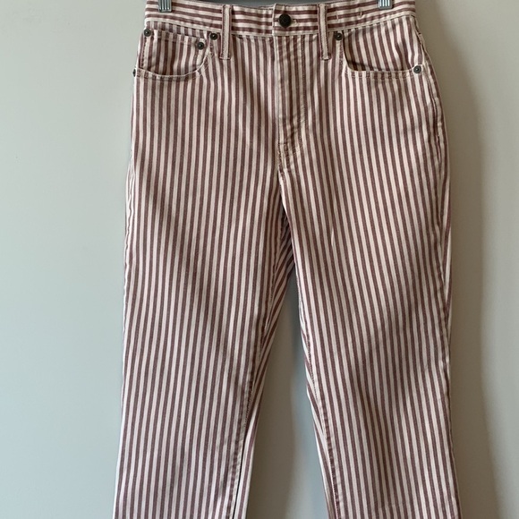 MADEWELL The High Rise Slim Crop Striped Boy Jeans Size 25 - Picture 7 of 17